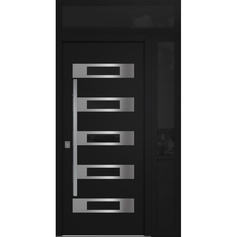 Nova Hardware Modern Exterior Entry Steel Door 36in x 80in Inox S5